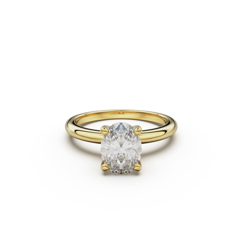 18k Yellow Gold Classic Four-Prong Solitaire Engagement Ring - Circle of Diamond