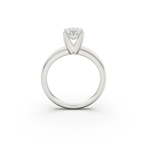 18k White Gold Classic Four-Prong Solitaire Engagement Ring