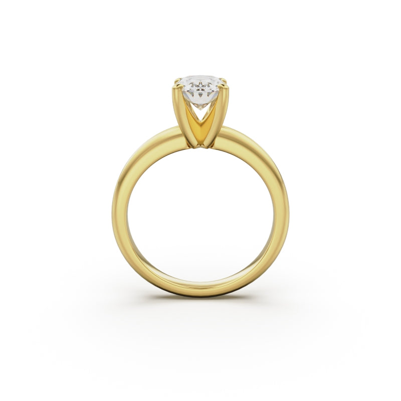 18k Yellow Gold Classic Four-Prong Solitaire Engagement Ring - Circle of Diamond
