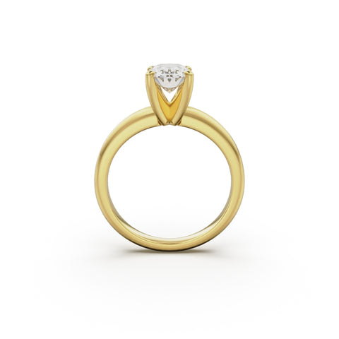 18k Yellow Gold Classic Four-Prong Solitaire Engagement Ring