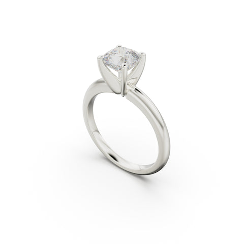 18k White Gold Classic Four-Prong Solitaire Engagement Ring