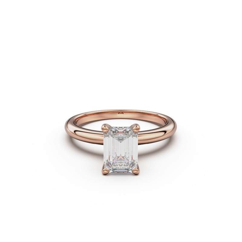 18k Rose Gold Classic Four-Prong Solitaire Engagement Ring - Circle of Diamond
