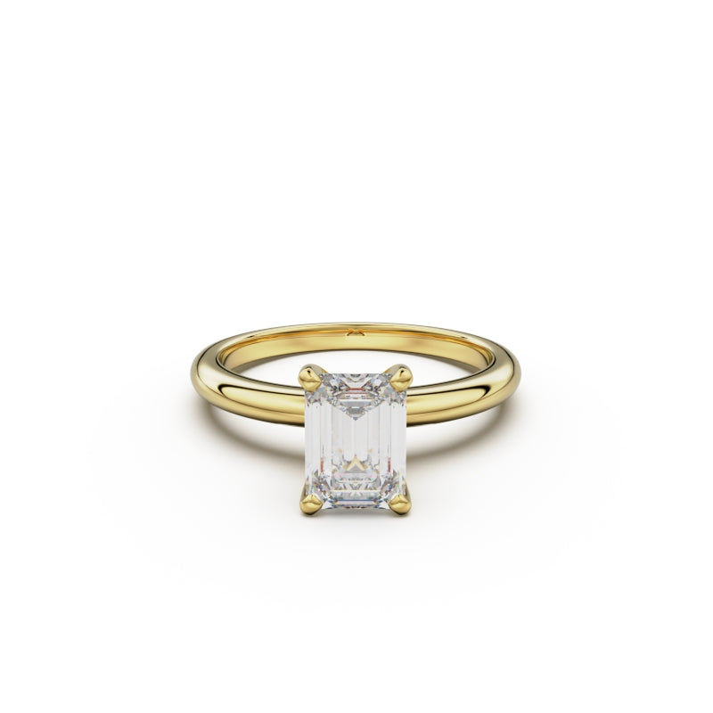 18k Yellow Gold Classic Four-Prong Solitaire Engagement Ring - Circle of Diamond