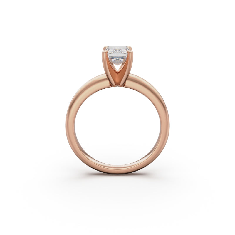18k Rose Gold Classic Four-Prong Solitaire Engagement Ring - Circle of Diamond