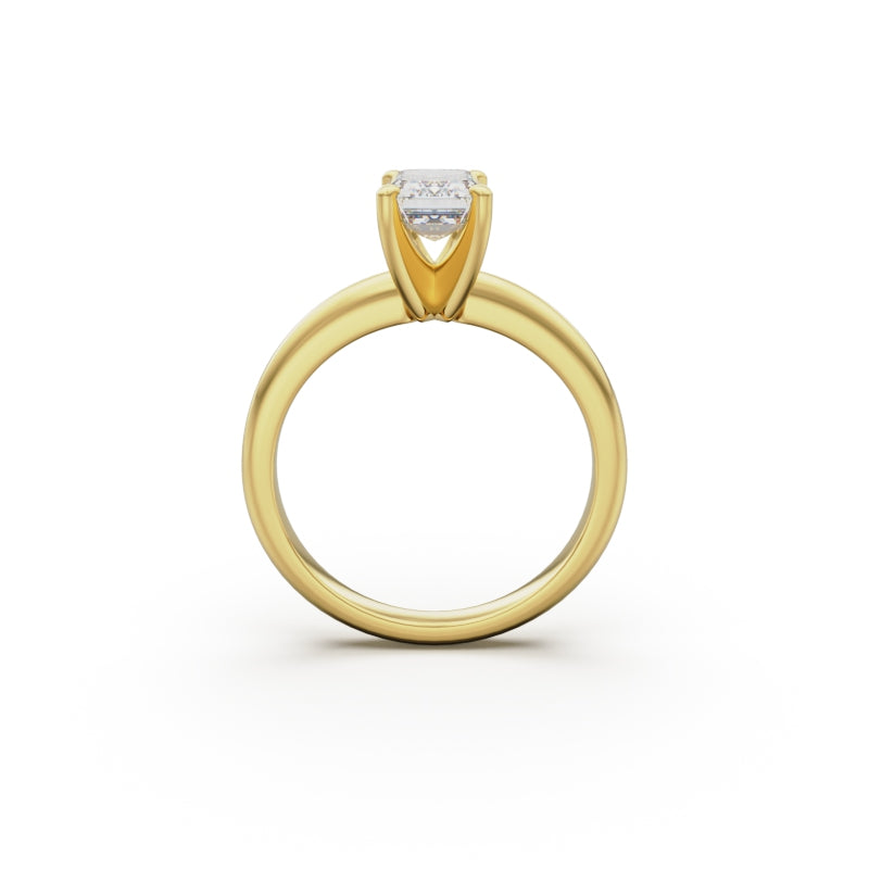 18k Yellow Gold Classic Four-Prong Solitaire Engagement Ring - Circle of Diamond