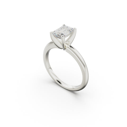 18k White Gold Classic Four-Prong Solitaire Engagement Ring