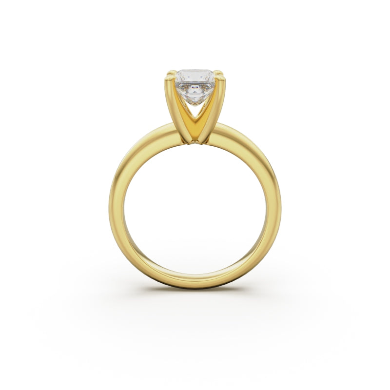 18k Yellow Gold Classic Four-Prong Solitaire Engagement Ring - Circle of Diamond
