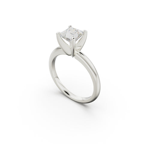 18k White Gold Classic Four-Prong Solitaire Engagement Ring