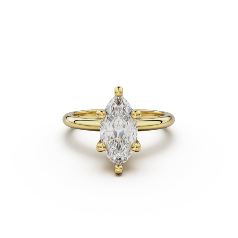 18k Yellow Gold Classic Four-Prong Solitaire Engagement Ring - Circle of Diamond