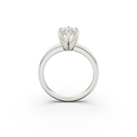 18k White Gold Classic Four-Prong Solitaire Engagement Ring