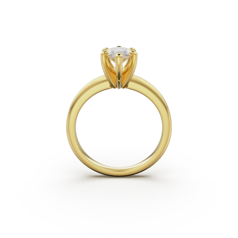 18k Yellow Gold Classic Four-Prong Solitaire Engagement Ring - Circle of Diamond