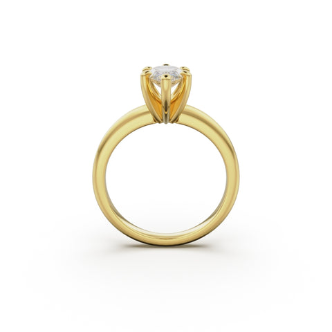 18k Yellow Gold Classic Four-Prong Solitaire Engagement Ring