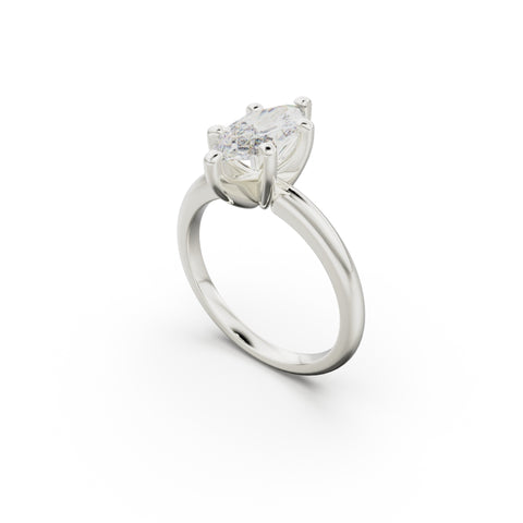 18k White Gold Classic Four-Prong Solitaire Engagement Ring