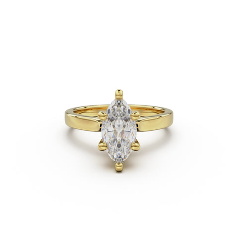 18K Yellow Gold Petite Cathedral Solitaire Engagement Ring