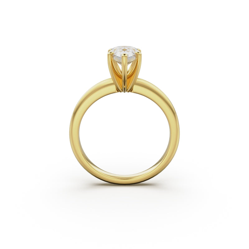 18k Yellow Gold Classic Four-Prong Solitaire Engagement Ring - Circle of Diamond