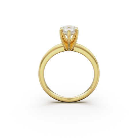 18k Yellow Gold Classic Four-Prong Solitaire Engagement Ring