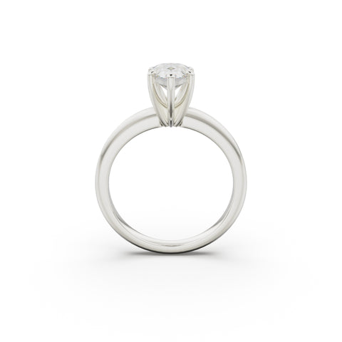 18k White Gold Classic Four-Prong Solitaire Engagement Ring