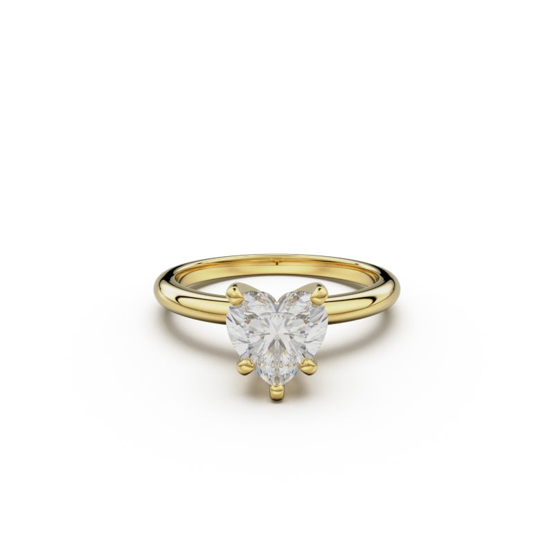18k Yellow Gold Classic Four-Prong Solitaire Engagement Ring - Circle of Diamond