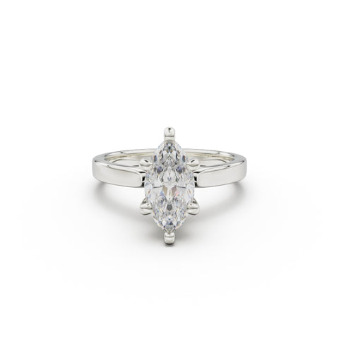 18K White Gold Petite Cathedral Solitaire Engagement Ring