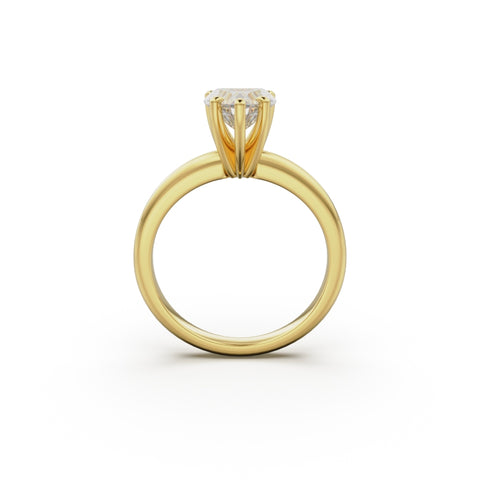 18k Yellow Gold Classic Four-Prong Solitaire Engagement Ring