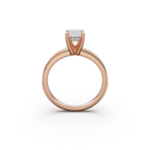 18K Rose Gold Classic Pavé Diamond Engagement Ring