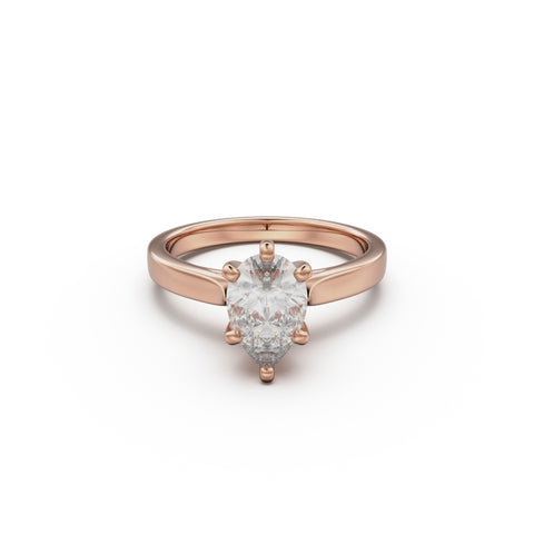 18K Rose Gold Petite Cathedral Solitaire Engagement Ring