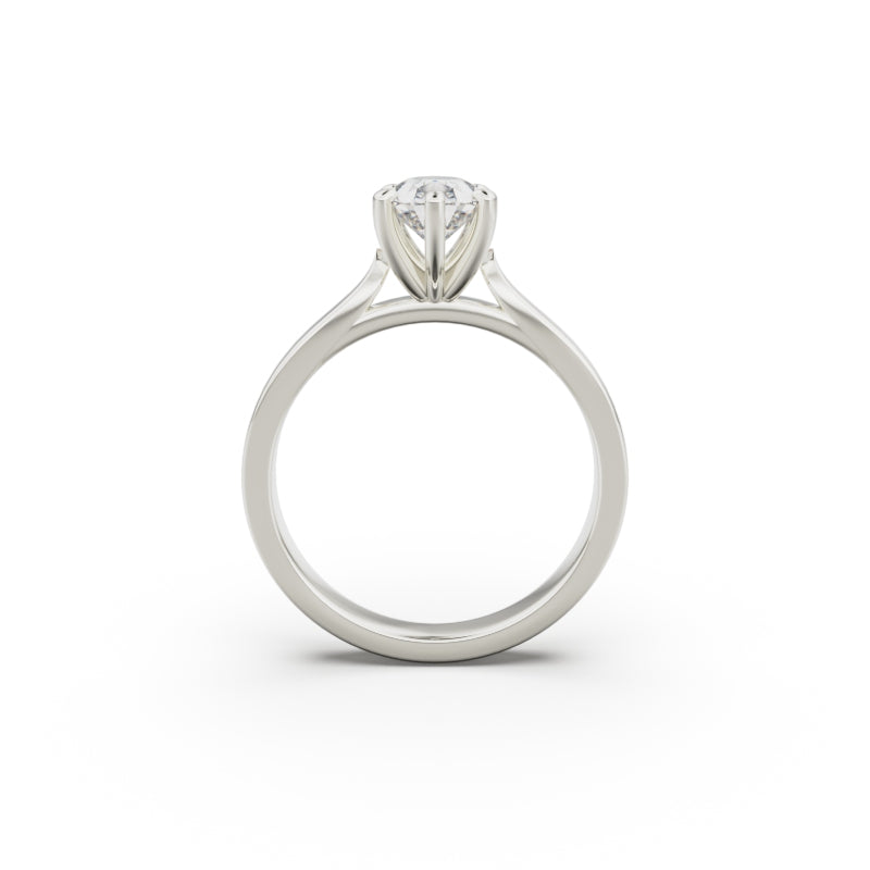 18K White Gold Petite Cathedral Solitaire Engagement Ring - Circle of Diamond