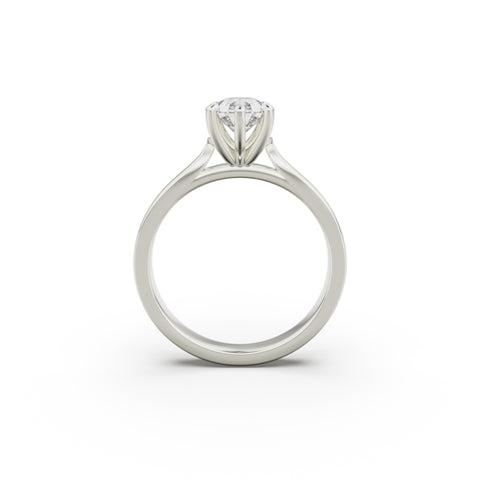 18K White Gold Petite Cathedral Solitaire Engagement Ring