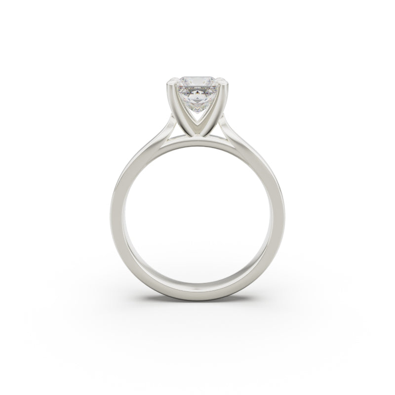 18K White Gold Petite Cathedral Solitaire Engagement Ring - Circle of Diamond