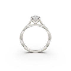 18K White Gold Petite Twist Diamond Engagement Ring