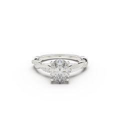 18K White Gold Petite Twist Diamond Engagement Ring