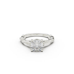 18K White Gold Petite Twist Diamond Engagement Ring