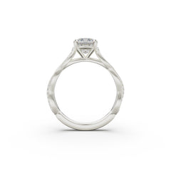 18K White Gold Petite Twist Diamond Engagement Ring