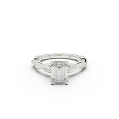 18K White Gold Petite Twist Diamond Engagement Ring