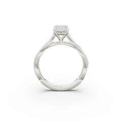 18K White Gold Petite Twist Diamond Engagement Ring