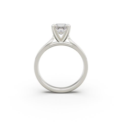 18K White Gold Petite Cathedral Solitaire Engagement Ring