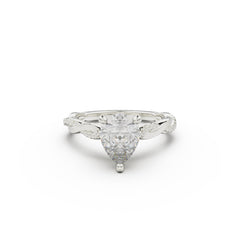 18K White Gold Petite Twist Diamond Engagement Ring