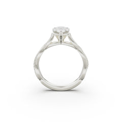 18K White Gold Petite Twist Diamond Engagement Ring