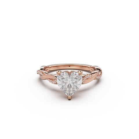 18K Rose Gold Petite Twist Diamond Engagement Ring