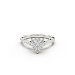 18K White Gold Petite Twist Diamond Engagement Ring