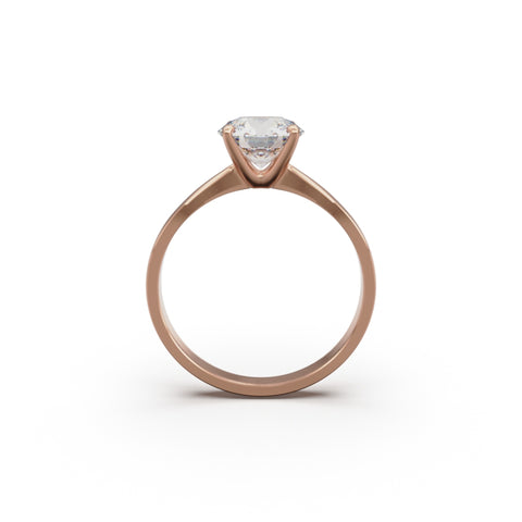 18K Rose Gold Comfort Fit Solitaire Engagement Ring