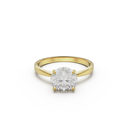 18K Yellow Gold Comfort Fit Solitaire Engagement Ring