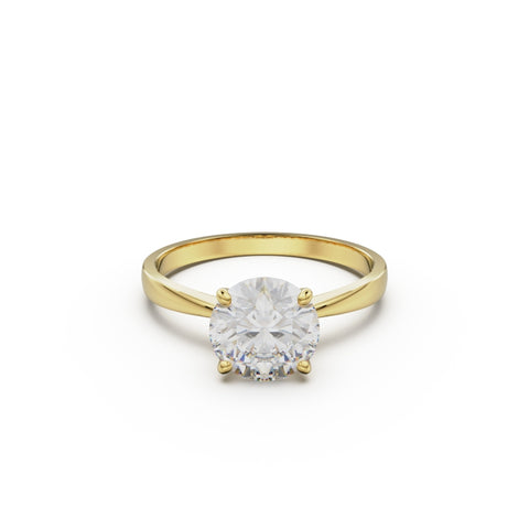 18K Yellow Gold Comfort Fit Solitaire Engagement Ring