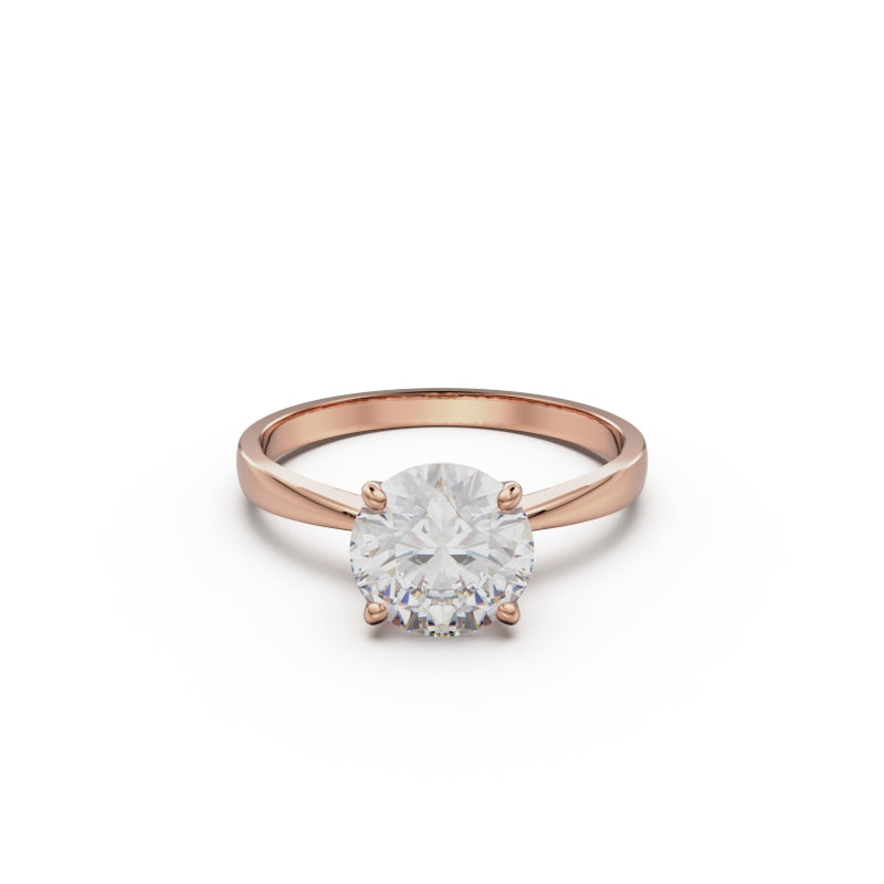 18K Rose Gold Comfort Fit Solitaire Engagement Ring - Circle of Diamond