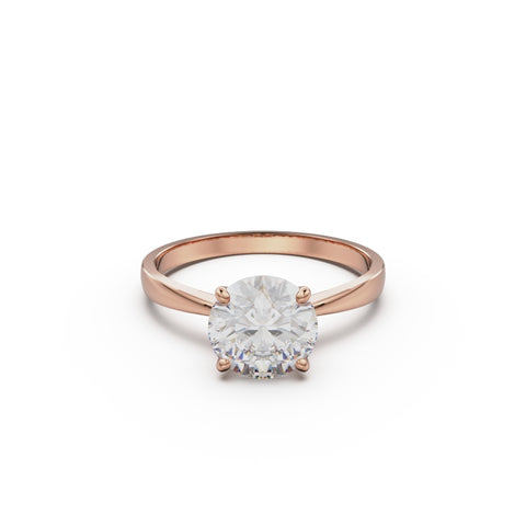 18K Rose Gold Comfort Fit Solitaire Engagement Ring