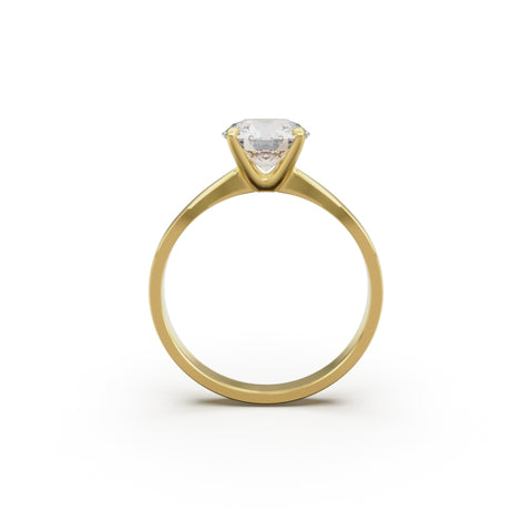 18K Yellow Gold Comfort Fit Solitaire Engagement Ring