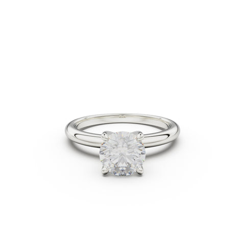 18k White Gold Classic Four-Prong Solitaire Engagement Ring