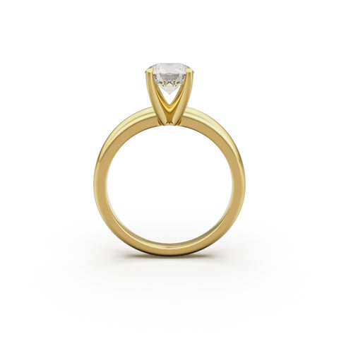 18k Yellow Gold Classic Four-Prong Solitaire Engagement Ring