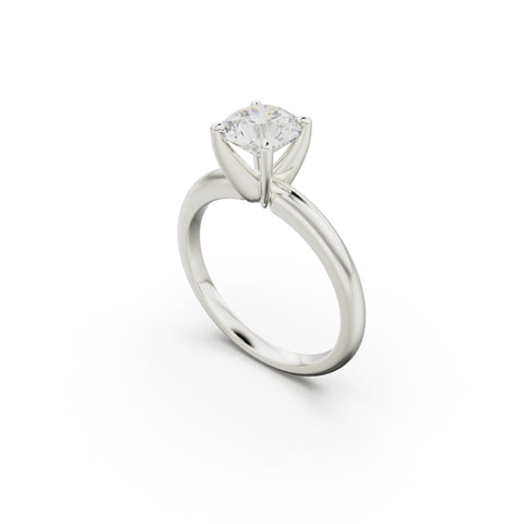 18k White Gold Classic Four-Prong Solitaire Engagement Ring