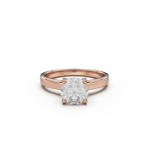 18K Rose Gold Petite Cathedral Solitaire Engagement Ring